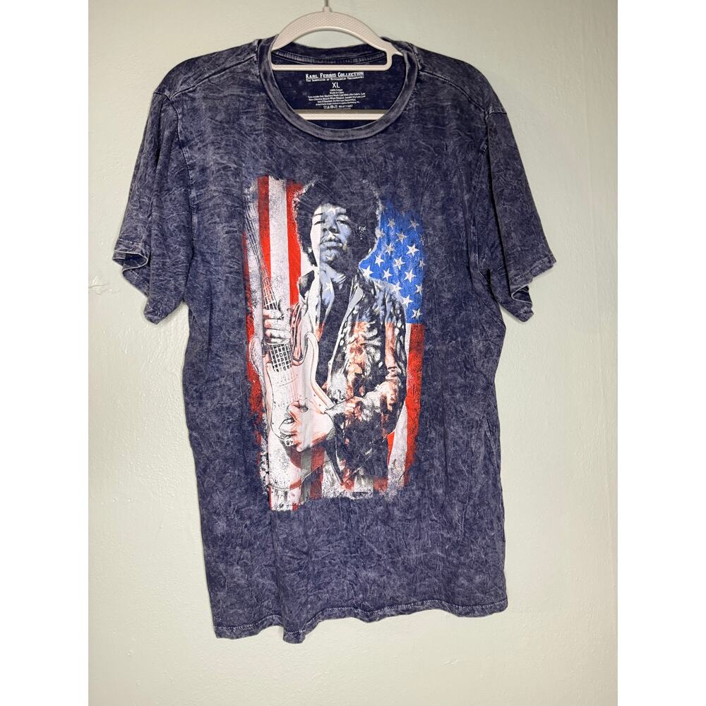 Jimi Hendrix Karl‎ Ferris Collection American Flag graphic t-shirt